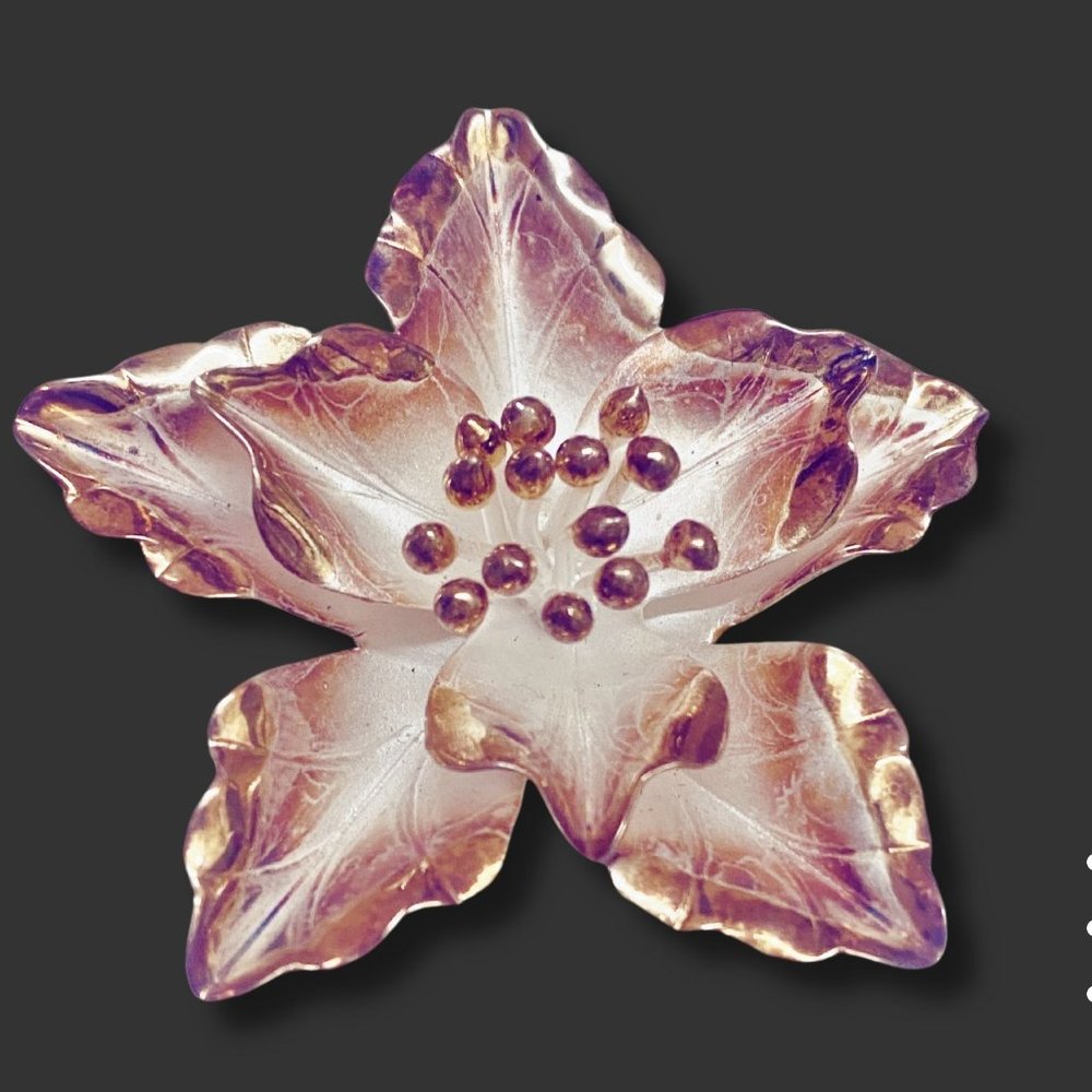 Antique Flower Pendant - 925 Sterling Silver, 14k Gold & Enamel Accents